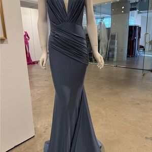Elegant Gray Evening Gown